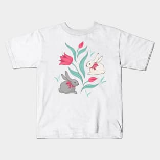 Bunny floral pattern Kids T-Shirt